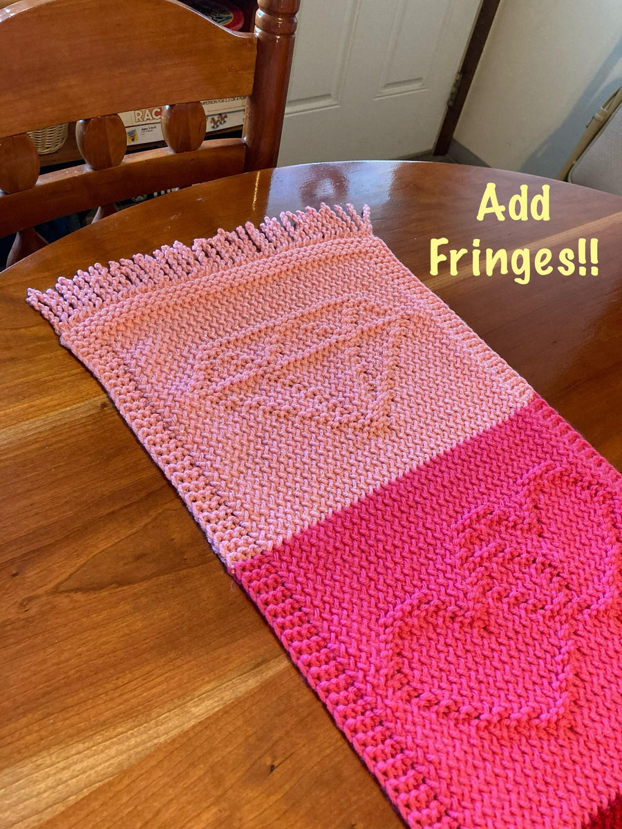 Loom Knit ePattern Valentines Table Runner CinDWood Looms