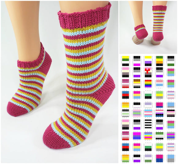 Janae Yagi ePattern: Flaunt Your Colors Socks Pattern