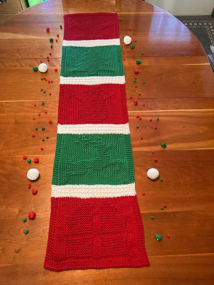 Loom Knit ePattern Christmas Table Runner CinDWood Looms