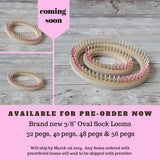 CinDWood Looms 3/8" Gauge Oval Sock Looms (Marked for Wraps & Turns) Pink/Tan