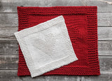 Janae Yagi Loom Knit ePattern: Garter Heart Square Pattern