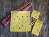 Janae Yagi Loom Knit ePattern: Lace Bath and Kitchen Set ePattern