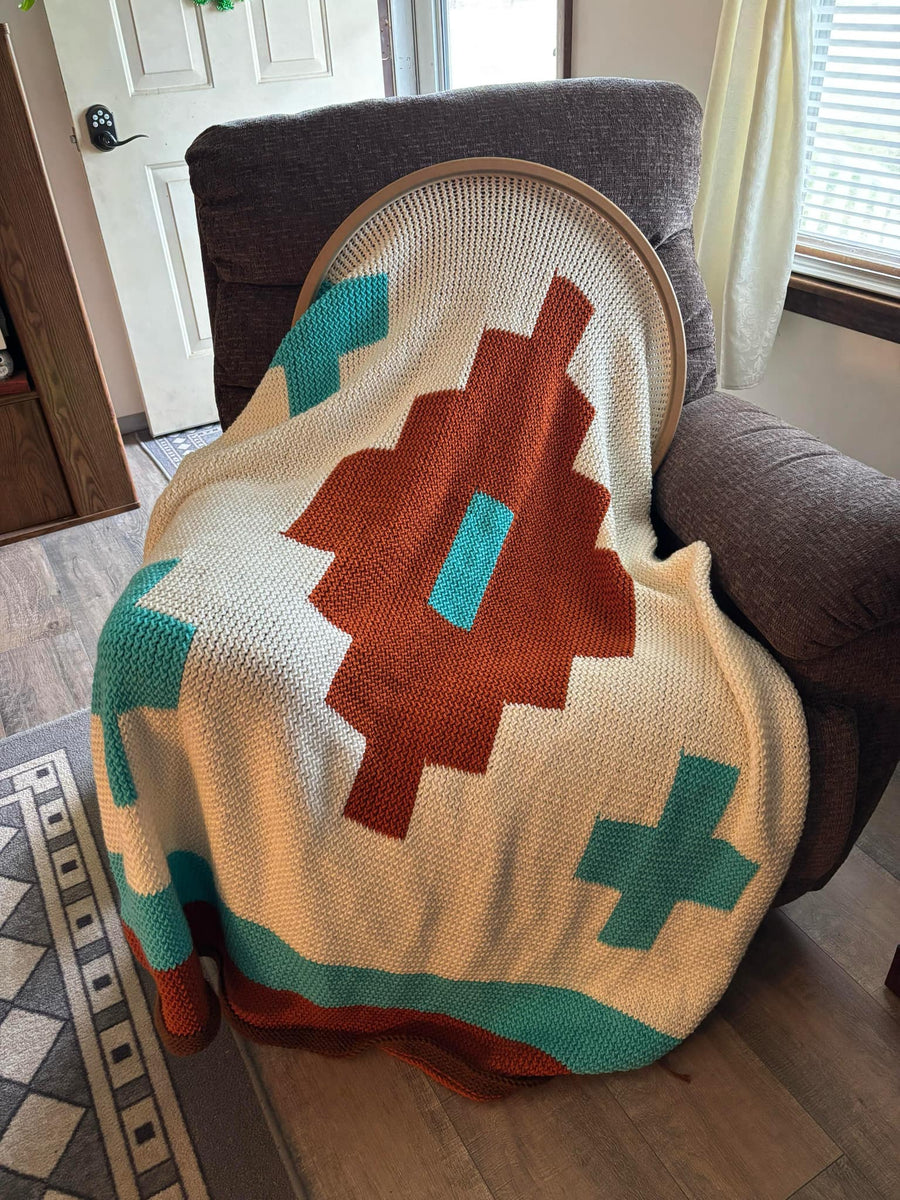 Loom Knit Epatten: Aztec Blanket – CinDWood Looms