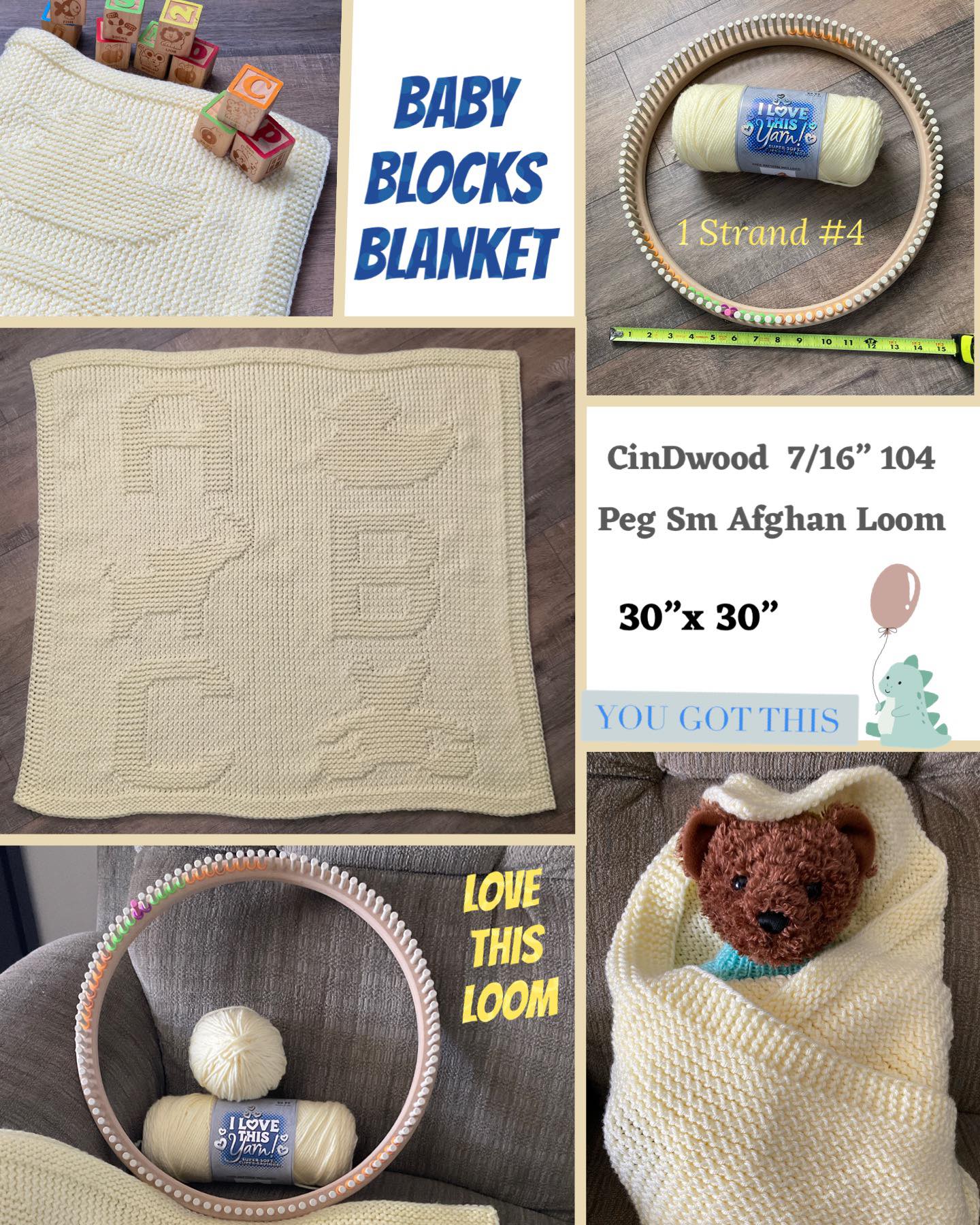 Loom Knit ePattern: Ribs and Waffles blanket and hat set – CinDWood Looms