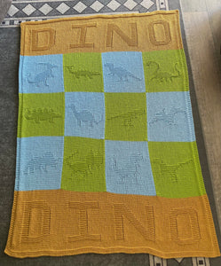 Laurie Schue Loom Knit ePattern: Dino Park Afghan Blanket Patterns