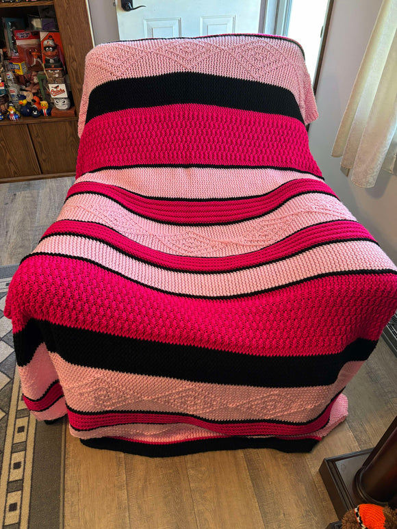 Laurie Schue Loom Knit ePattern: Triple Diamond Part Afghan Pattern