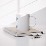 teelaunch 11 oz White Mug. Cindwood Keep Calm and Loom On -Blue Coffee Mugs