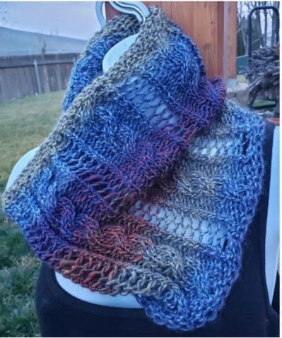 Christie Pruitt Loom Knit ePattern: Lace and Cables Cowl Pattern