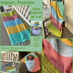 CinDWood Looms Loom Knit ePattern: Playtime Afghan