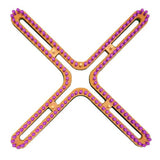 5/8" 144 peg Extra Large X Knitting Loom Purple