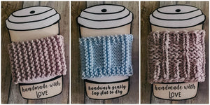 Janae Yagi Loom Knit ePattern: Quick and Easy Cup Cosies Pattern
