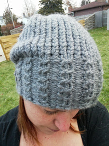 Joanna Brandt ePattern: Mock Cable Brim Slouch Hat Pattern