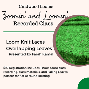 Kamalkknits Recorded Zoom Class:  Lace Overlapping Leaves Class