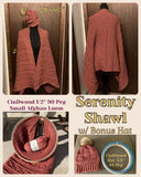 Laurie Schue Loom knit ePattern: Serenity Shawl + matching hat pattern Pattern