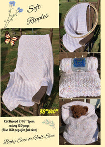 Laurie Schue Loom Knit ePattern: Soft Ripples Baby Blanket/Afghan Patterns