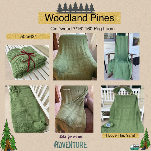 Laurie Schue Loom Knit ePattern: Woodland Pines Afghan Patterns