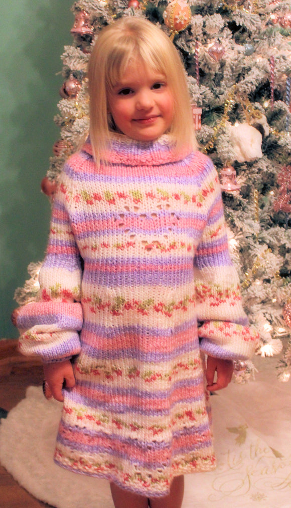 Loom Knit ePattern: Lace Heart Sweater Dress CinDWood Looms Loom Knit ePattern: Lace Heart Sweater Dress CinDWood Looms