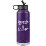 teelaunch Keep Calm & Loom on Bottle Tumbler Loom Knitting Swag Purple Looming Swag