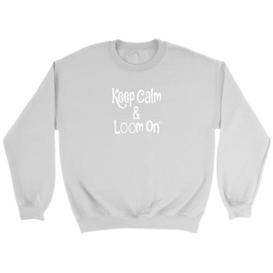 teelaunch Keep Calm & Loom On Sweatshirt Loom Knitting Swag Crewneck Sweatshirt / Red / S Looming Swag