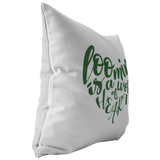 teelaunch Looming is a Work of Heart Pillow Green Swag Pillows