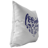 teelaunch Looming is a Work of Heart Pillow Navy Swag Pillows