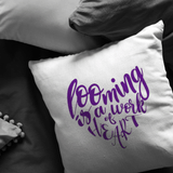 teelaunch Looming is a Work of Heart Pillow Purple Swag Pillows