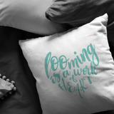 teelaunch Looming is a Work of Heart Pillow Turquoise Swag Pillows